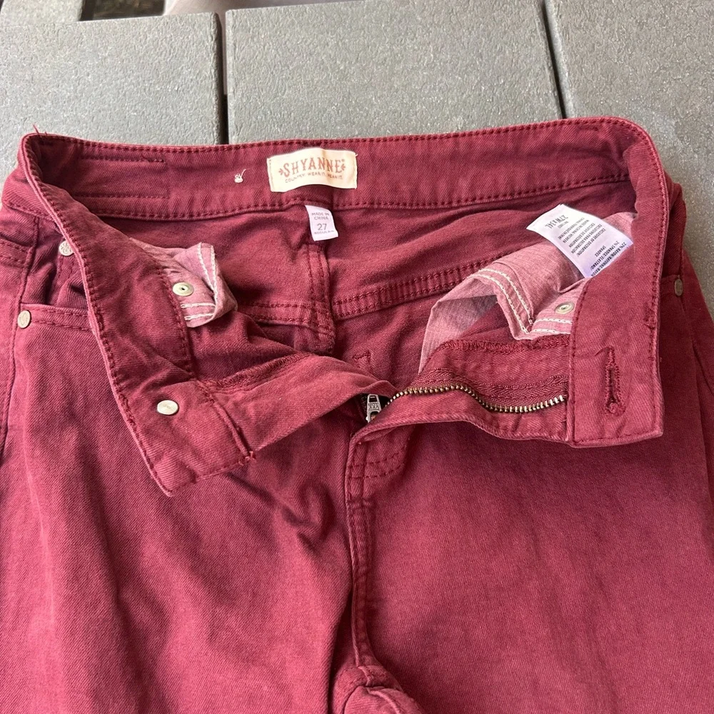 Shyanne Women's Wine High-Rise Jeans